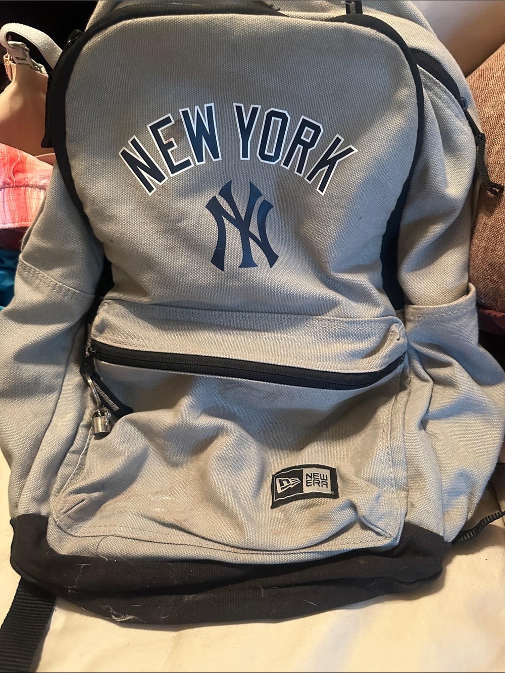 New Era Grey and Black New York Yankees Canvas Backpack